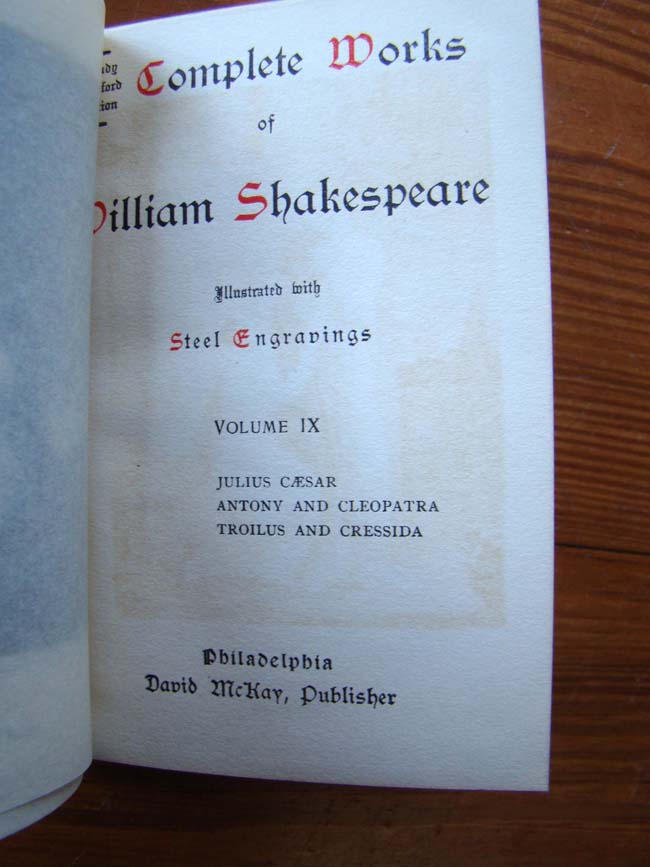 The Complete Works of William Shakespeare, The Handy Stratford Edition, 13 vols., circa 1890-1900. — image 5